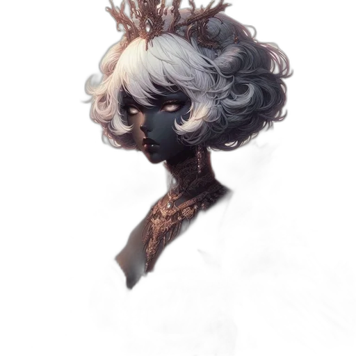 crown, mask, hair, face transparent PNG cut-out