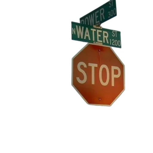 3d render, photorealistic, city street, stop transparent PNG cut-out
