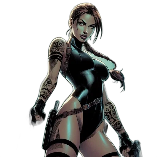 comic book art, concept art, cyberpunk, fantasy art transparent PNG cut-out