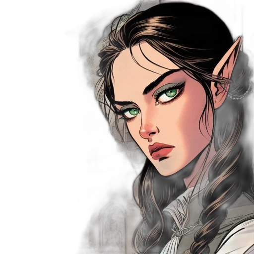 face, fantasy art, concept art, comic book art transparent PNG cut-out