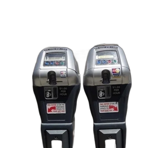 robot, two, parking, meters transparent PNG cut-out
