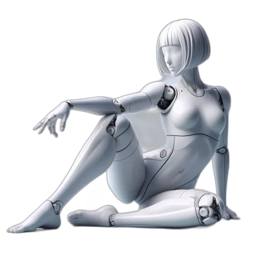 robot, concept art, cyberpunk, 3d render transparent PNG cut-out