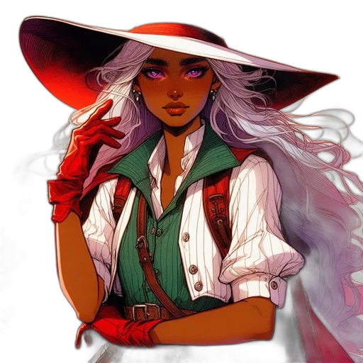hat, staff, fantasy art, concept art transparent PNG cut-out