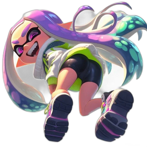 hair, weapon, dress, staff transparent PNG cut-out
