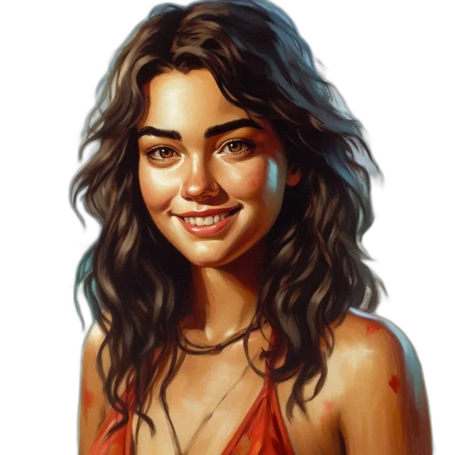 face, jewelry, staff, dress transparent PNG cut-out
