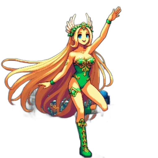 dress, staff, pixel art, fantasy art transparent PNG cut-out