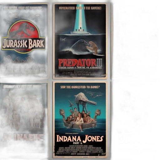 six, movie, posters, combine transparent PNG cut-out