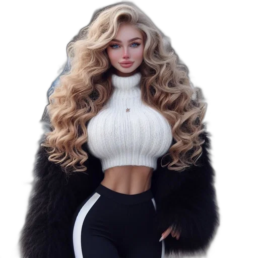 hair, jacket, dress, jewelry transparent PNG cut-out
