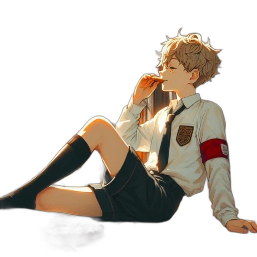 jacket, crown, staff, creature transparent PNG cut-out