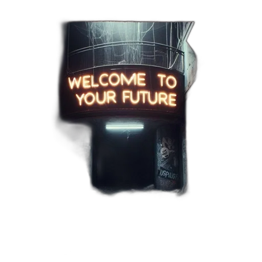 robot, staff, cyberpunk, 3d render transparent PNG cut-out