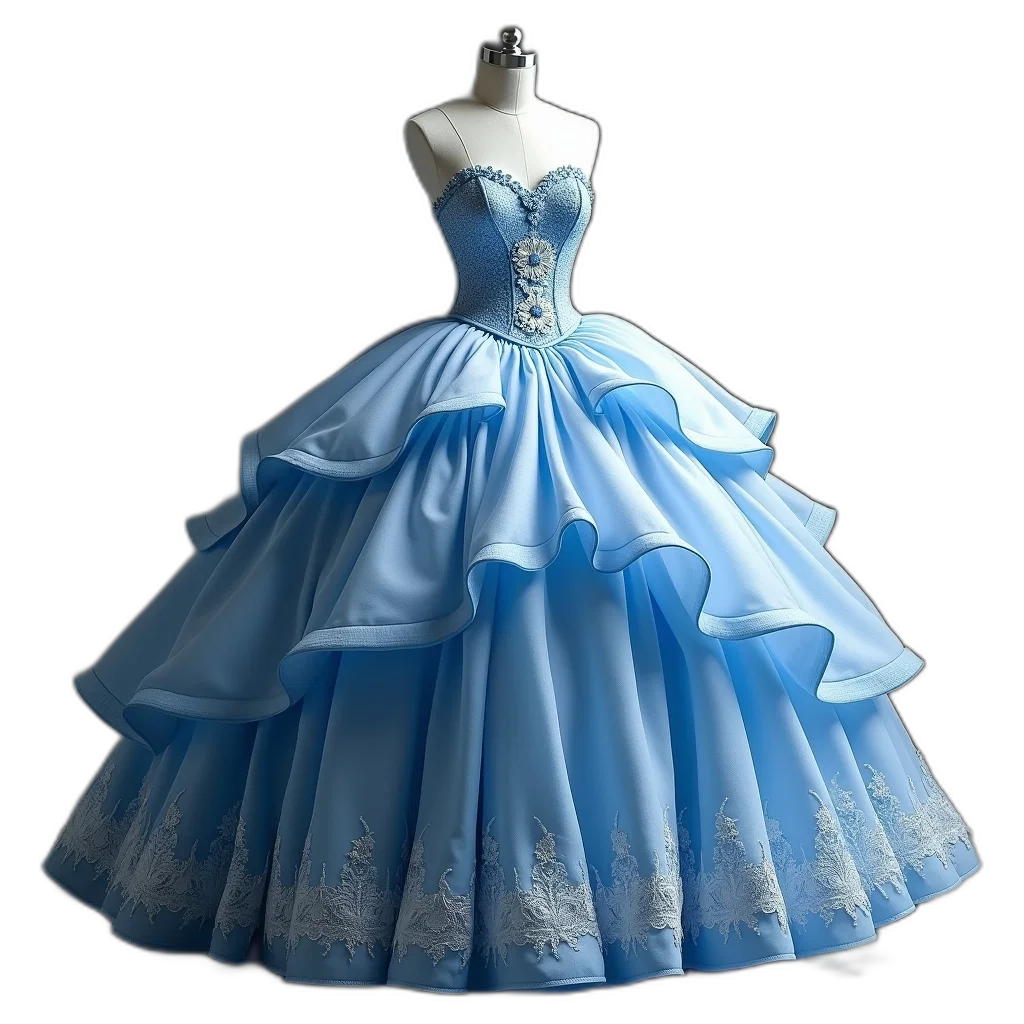 dress, crown, 3d render, photorealistic transparent PNG cut-out