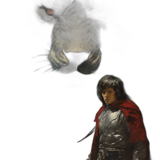 dragon, creature, mask, sword transparent PNG cut-out