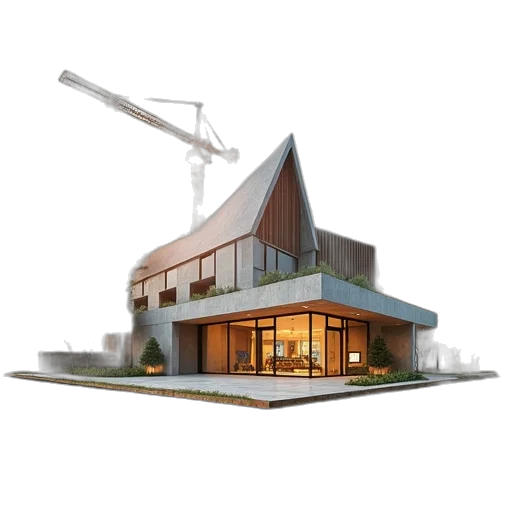 building, 3d render, concept art, photorealistic transparent PNG cut-out