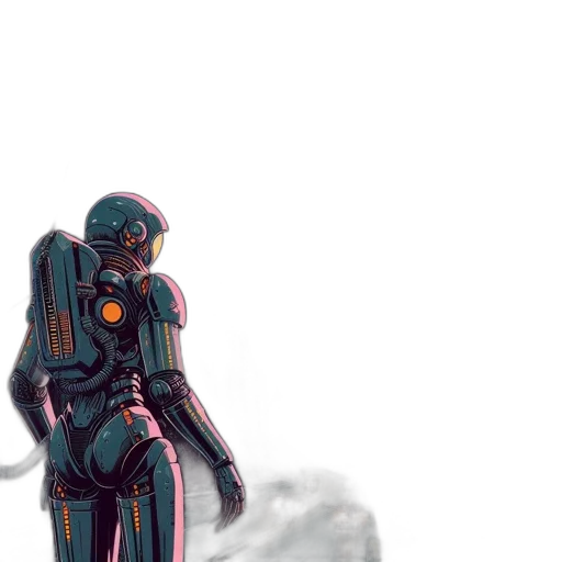 robot, jacket, concept art, watercolor transparent PNG cut-out