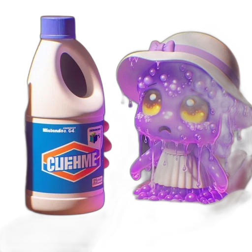 creature, bottle, concept art, 3d render transparent PNG cut-out