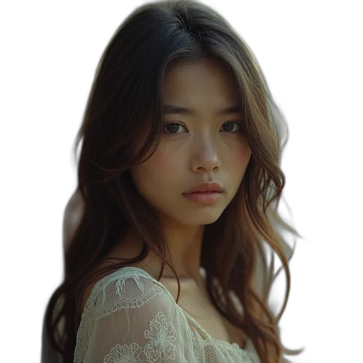 face, dress, hair, jewelry transparent PNG cut-out