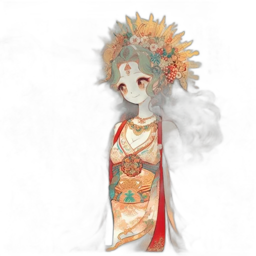mask, staff, crown, dress transparent PNG cut-out