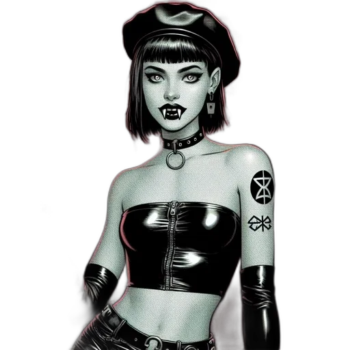 comic book art, cyberpunk, cartoon, fantasy art transparent PNG cut-out