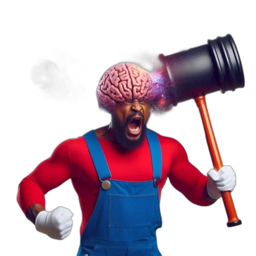 robot, hat, mask, staff transparent PNG cut-out