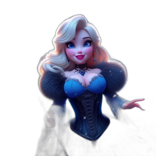 dress, crown, 3d render, concept art transparent PNG cut-out