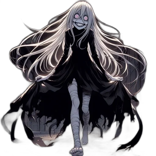creature, mask, hair, dress transparent PNG cut-out