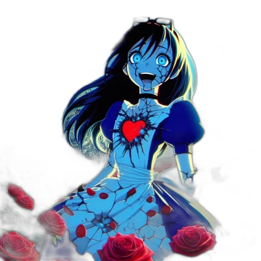dress, jewelry, flower, anime transparent PNG cut-out