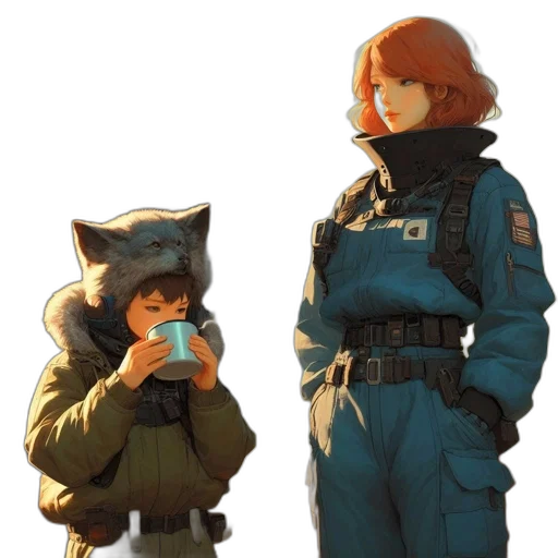 jacket, weapon, mask, concept art transparent PNG cut-out