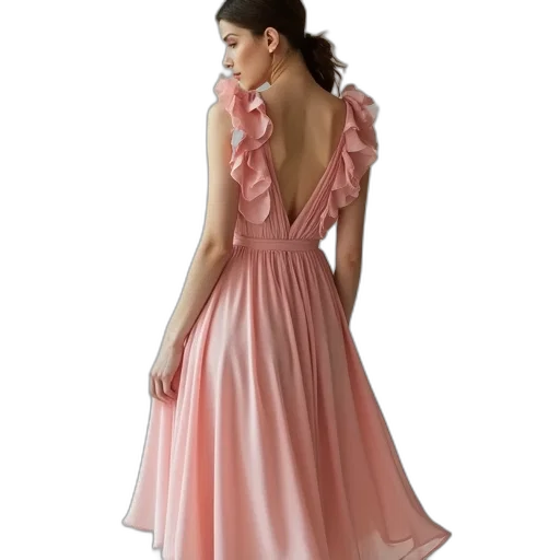 dress, photorealistic, pastel, line transparent PNG cut-out