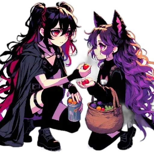 anime, pixel art, concept art, fantasy art transparent PNG cut-out
