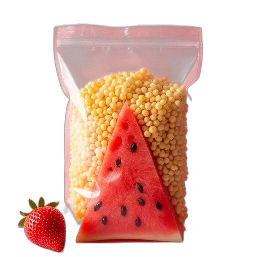 food, crown, 3d render, plastic transparent PNG cut-out