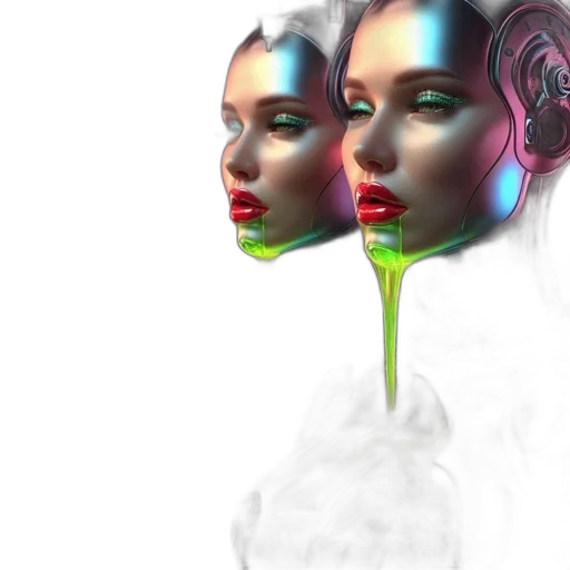 robot, mask, face, cyberpunk transparent PNG cut-out