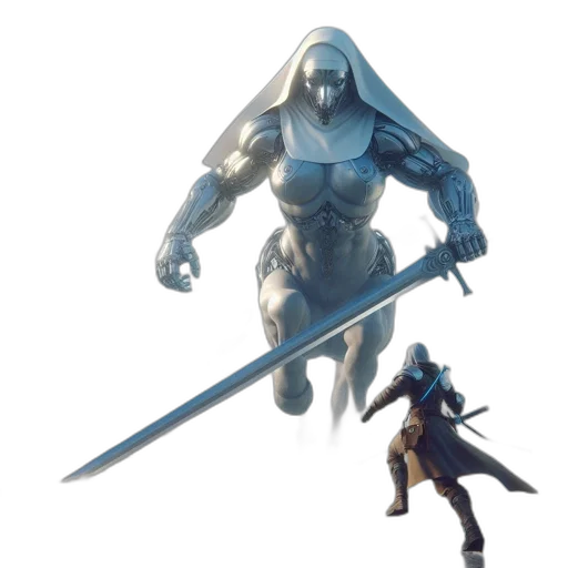 sword, weapon, staff, creature transparent PNG cut-out