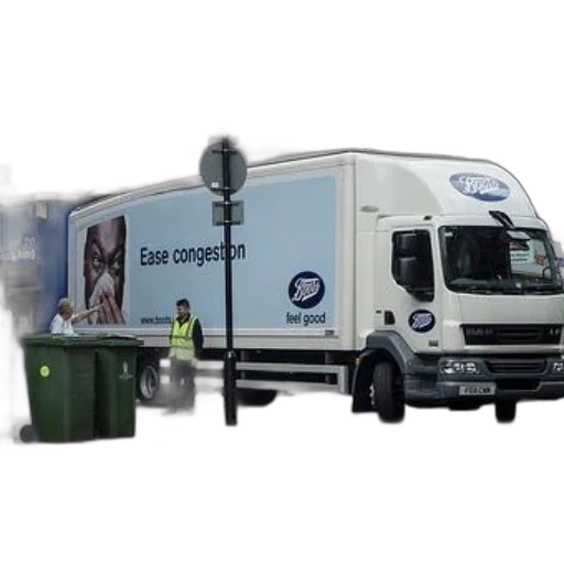 white, delivery, truck, ease transparent PNG cut-out