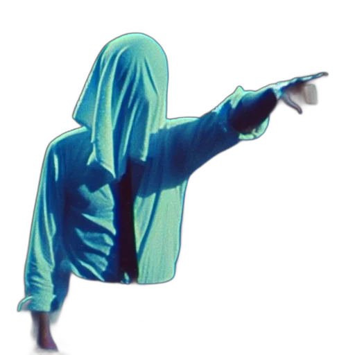 jacket, staff, weapon, mask transparent PNG cut-out