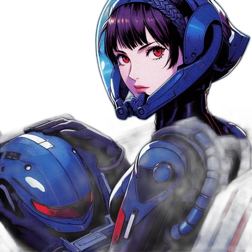 robot, face, weapon, jacket transparent PNG cut-out