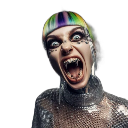 creature, face, mask, hair transparent PNG cut-out