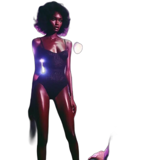 dress, concept art, cyberpunk, comic book art transparent PNG cut-out