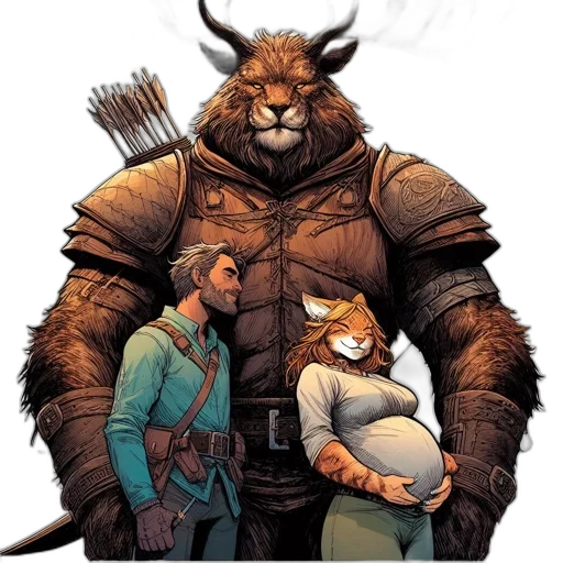 comic book art, concept art, fantasy art, earth tones transparent PNG cut-out