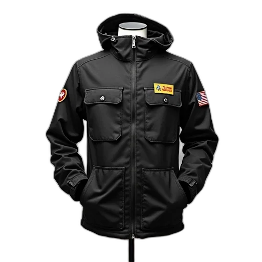 jacket, black, camouflage, pattern transparent PNG cut-out