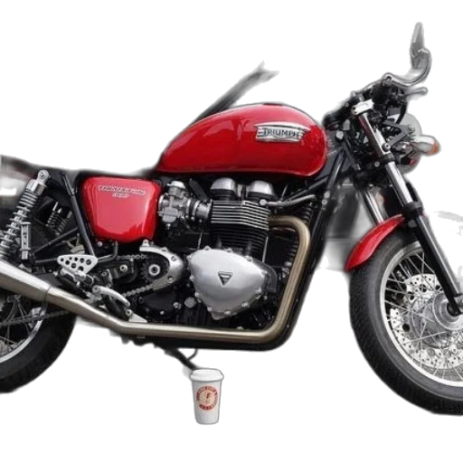 photorealistic, red, triumph, motorcycle transparent PNG cut-out