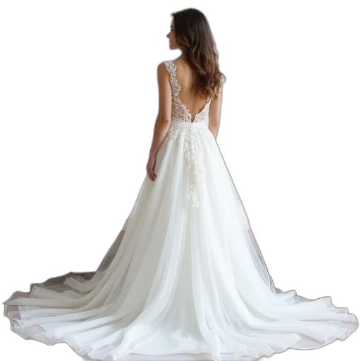 dress, woman, white, wedding transparent PNG cut-out