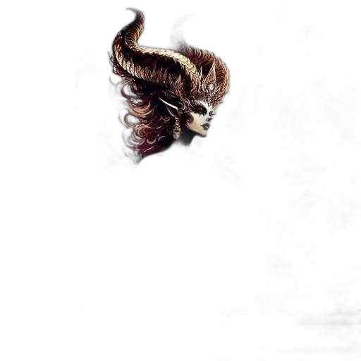 mask, dragon, creature, hair transparent PNG cut-out