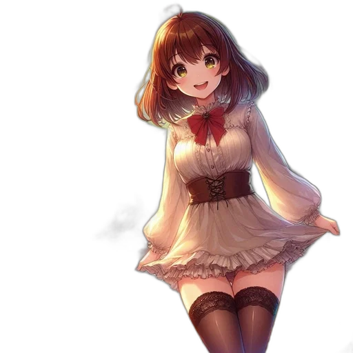 dress, staff, face, creature transparent PNG cut-out