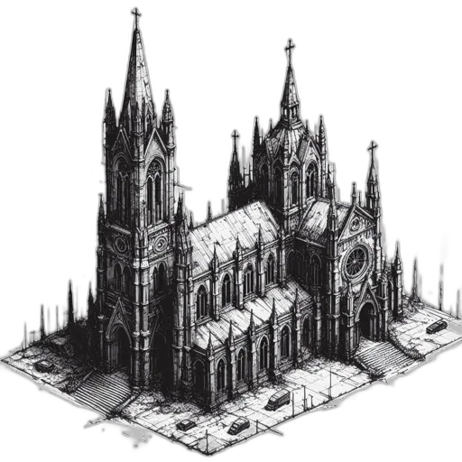 building, crown, concept art, 3d render transparent PNG cut-out