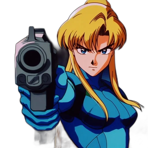 weapon, jacket, robot, vaporwave transparent PNG cut-out