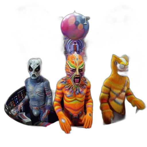 mask, creature, concept art, 3d render transparent PNG cut-out