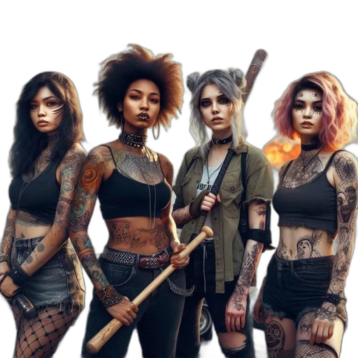 concept art, comic book art, fantasy art, cyberpunk transparent PNG cut-out