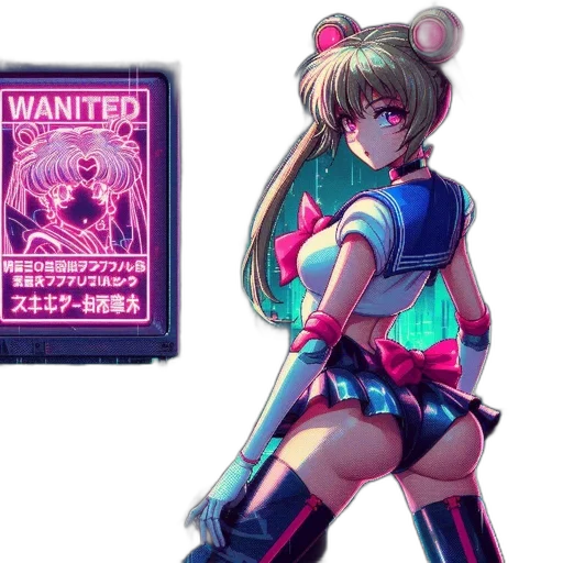 weapon, staff, cyberpunk, anime transparent PNG cut-out