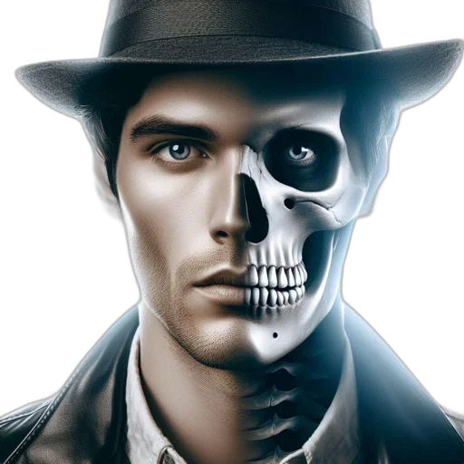 face, mask, photorealistic, comic book art transparent PNG cut-out