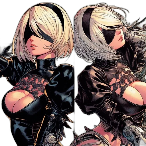 comic book art, concept art, cyberpunk, fantasy art transparent PNG cut-out